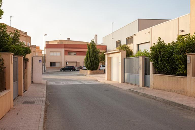 Calle de acceso al estudio fotográfico de Calle Industria en Sangonera La Verde, Murcia